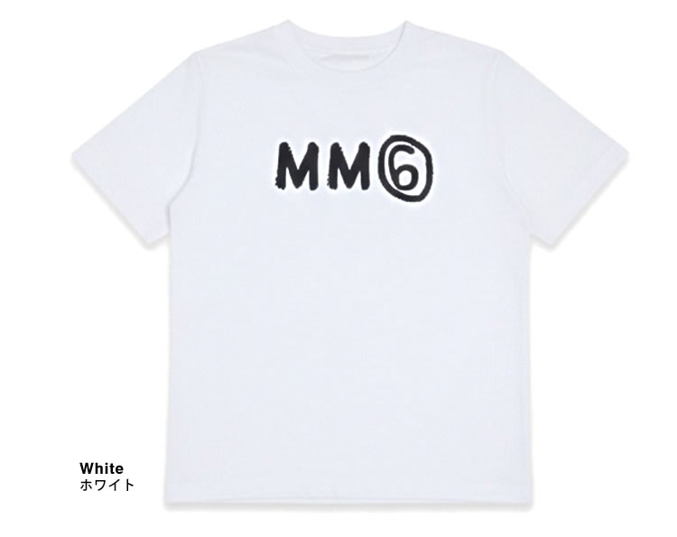 MM6 エムエムシックス 半袖 コットンTシャツ 16Y トップス ホワイト 白 MM6 エムエムシックス メゾンマルジェラ Maison Margiela Tシャツ