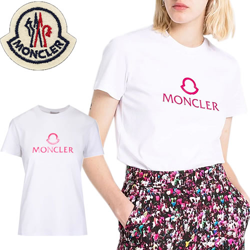 モンクレール MONCLER Tシャツ 半袖 クルーネック レディース ロゴ