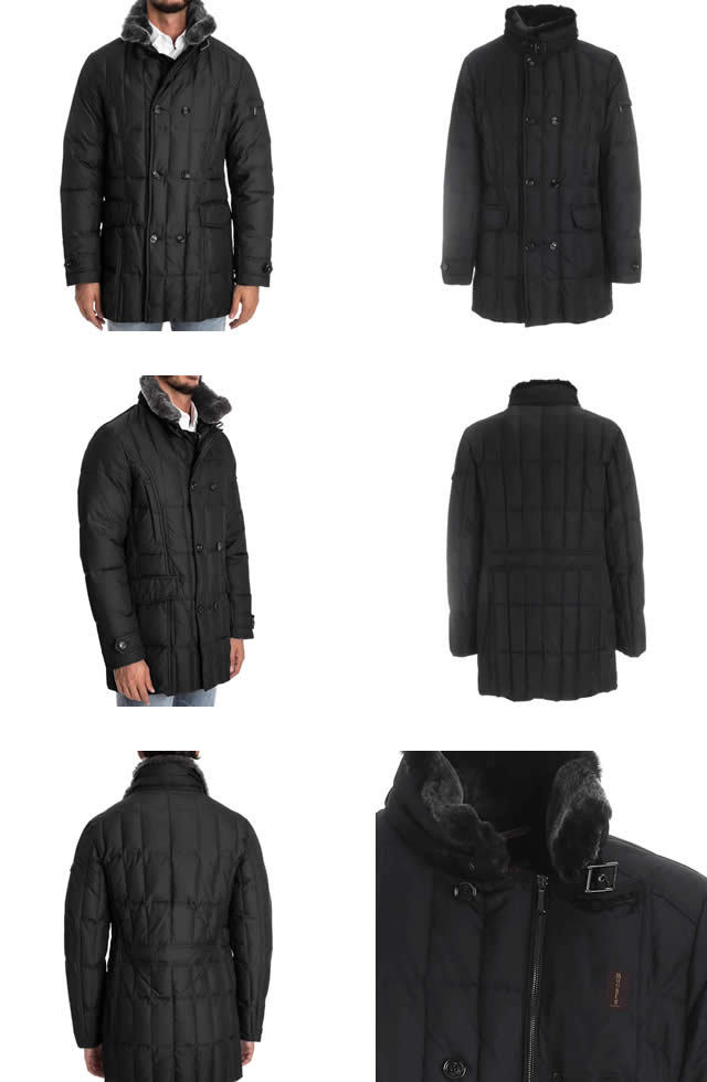 【美品】Moorer モーリス KM 黒46 ノンファー ムーレー モーリス MooRER MORRIS-KM ダウンジャケット ダウンコート