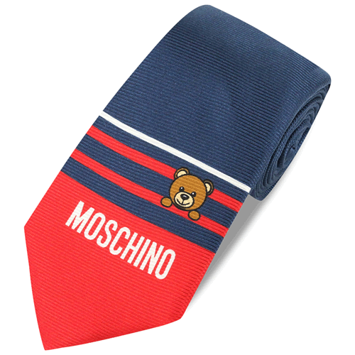 モスキーノ MOSCHINO ネクタイ テディベア メンズ ブランド おしゃれ シルク ビジネス 結婚式 プレゼント クマ 柄 派手 M5496  M5257 M5260