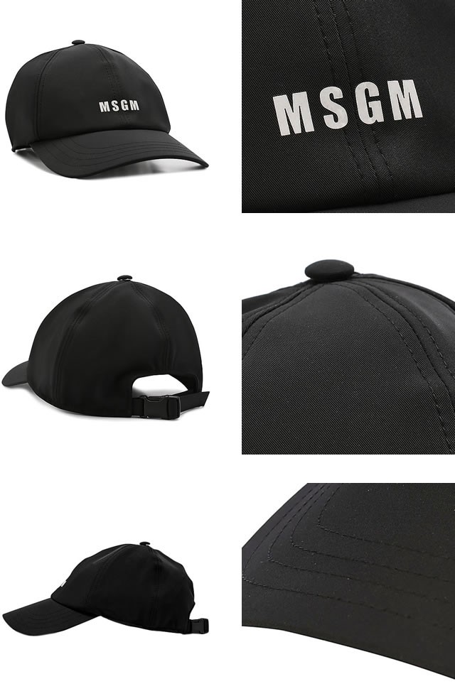 エムエスジーエム MSGM キャップ 帽子 メンズ レディース ブランド ロゴ 無地 ワンポイント ブラック 黒 コットン 2640ML05  195021