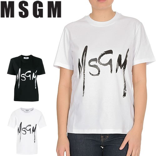 MSGM エムエスジーエム Tシャツ 2841MDM74 207298 レディース クルーネック 丸首 ロゴ プリント ブランド 白 黒 ホワイト  ブラック : 221-022 : MSS - 通販 - Yahoo!ショッピング