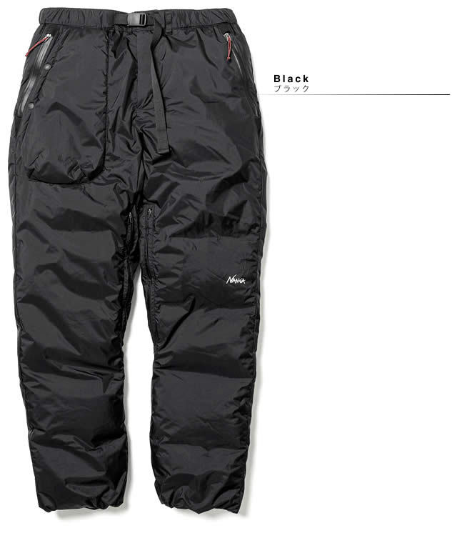 ナンガ NANGA ズボン パンツ ダウン オーロラダウンパンツ メンズ 日本製 防水 防寒 大きいサイズ 登山 アウトドア キャンプ ブランド 黒  ブラック