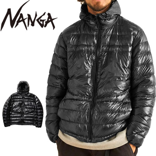 ナンガ NANGA ダウン ダウンジャケット エアリアルダウンパーカーパッカブル メンズ 軽量 防寒 光沢 ブランド 大きいサイズ 暖かい フード付き  黒 ブラック