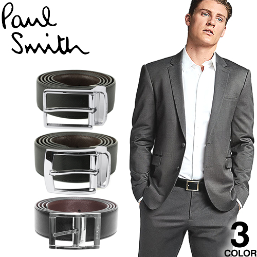 ポールスミス Paul Smith ベルト レザーベルト メンズ リバーシブル サイズ調整可能 レザー 本革 ビジネス 大きいサイズ ブランド  プレゼント 黒 ブラック