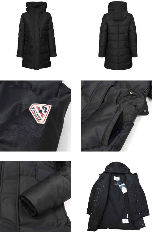 Pyrenex ピレネックス　シャロン　ブラック ダウンジャケット タグ付き PYRENEX(ピレネックス)レディース フーデッド ロング ダウン