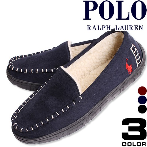 ポロ ラルフローレン Polo Ralph Lauren モカシン スリッポン サンダル ルームシューズ スリッパ メンズ ブランド おしゃれ ファー  ボア