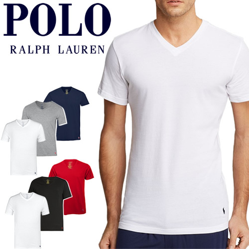 ポロ ラルフローレン Polo Ralph Lauren Tシャツ 半袖 Vネック 3枚セット 3枚組 メンズ ワンポイント 大きいサイズ ブランド  白 黒 ホワイト ブラック