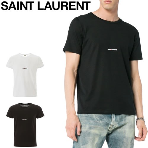 サンローラン パリ SAINT LAURENT PARIS Tシャツ 464572 YB2DQ 1000 9000 メンズ 半袖 ブランド おしゃれ  プリント 黒 白 ブラック ホワイト
