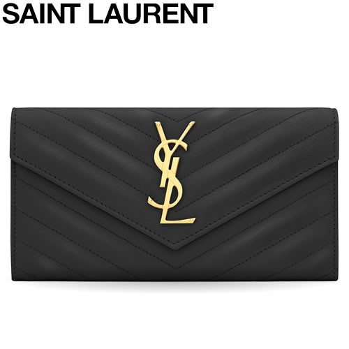 サンローラン パリ SAINT LAURENT PARIS 財布 長財布 二つ折り長財布 モノグラム ラージ フラッグ ウォレット レディース  ブランド 黒 ブラック : 288-008 : MSS - 通販 - Yahoo!ショッピング