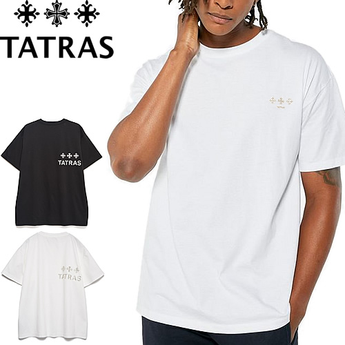 タトラス TATRAS Tシャツ 半袖 クルーネック 丸首 メンズ ヌンキ ロゴ 刺繍 コットン 大きいサイズ ブランド 黒 白 ブラック ホワイト