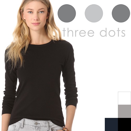 スリードッツ カットソー tシャツ クルーネック 長袖 three dots : MSS