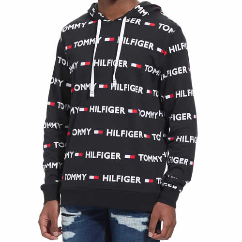 トミーヒルフィガー TOMMY HILFIGER パーカー プルオーバー フーディー スウェット メンズ ロゴ ブランド 大きいサイズ 黒 白  ブラック ホワイト