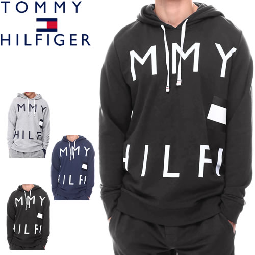 トミーヒルフィガー TOMMY HILFIGER パーカー プルオーバー フーディー スウェット メンズ ロゴ 大きいサイズ ブランド 黒 ブラック  グレー