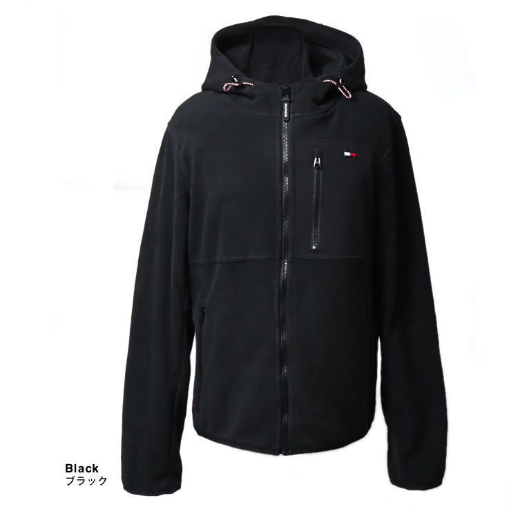 トミーヒルフィガー ブルゾン フーディ ジャケット メンズ ブラック M 大きいサイズ メンズ TOMMY HILFIGER (トミーヒルフィガー
