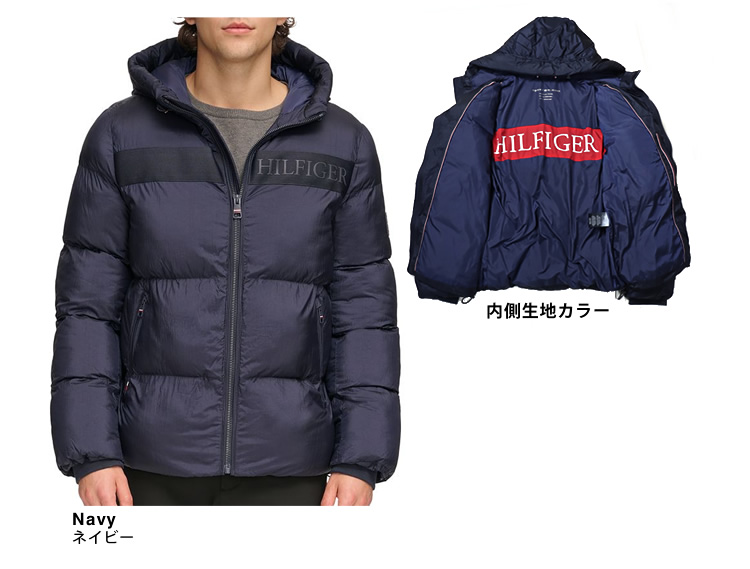 トミーヒルフィガー TOMMY HILFIGER ダウンジャケット フーディー パファー ジャケット メンズ 中綿 ブルゾン アウター ブランド  大きいサイズ 黒 ブラック