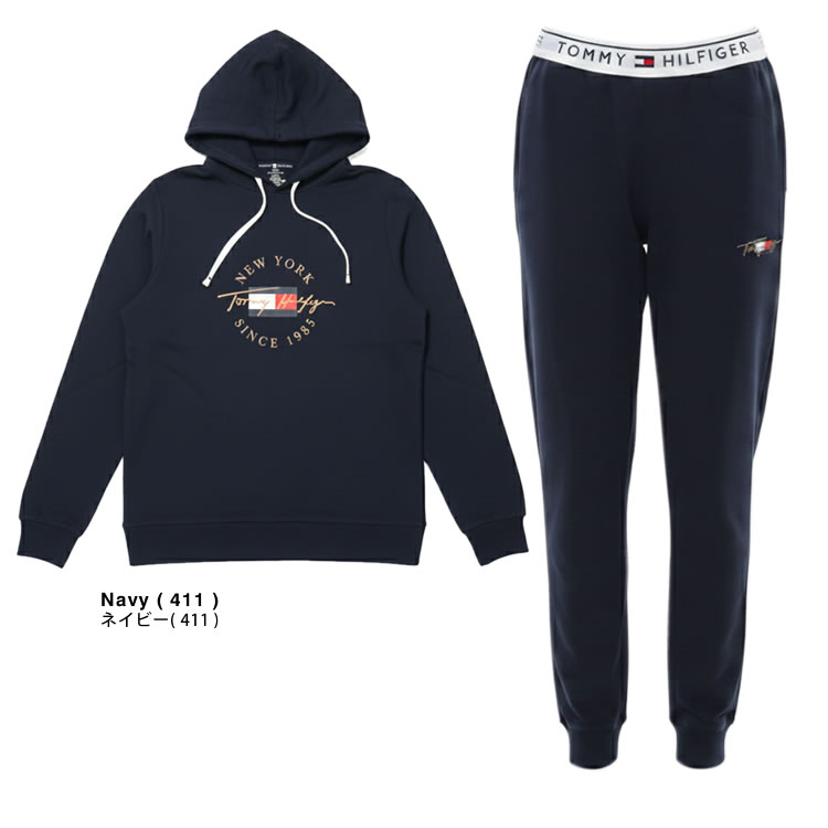 【新品】トミー パーカー スウェット セットアップ ネイビー L TOMMY HILFIGER（トミー・ヒルフィガー） パーカー スウェットパンツ
