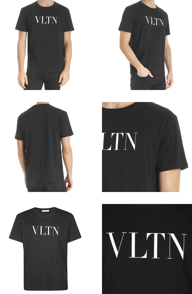 ヴァレンティノ VALENTINO Tシャツ VLTN T-SHIRT TV3MG10V3LE 0NO メンズ 半袖 クルーネック 丸首 ロゴ  ブランド おしゃれ 大きいサイズ 黒 ブラック