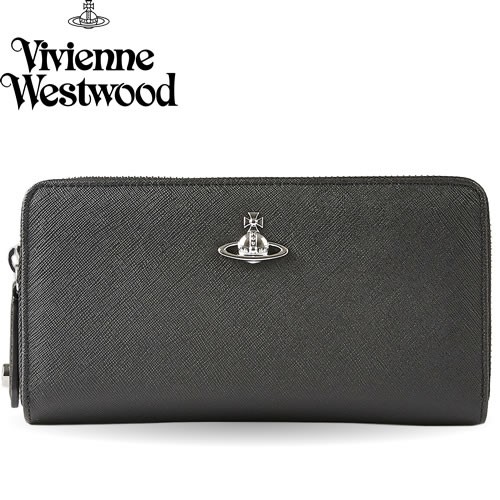 ヴィヴィアンウエストウッド Vivienne Westwood 財布 長財布 ヴィクトリア クラシック ジップ ラウンド ウォレット レディース  メンズ ブランド 黒 ブラック