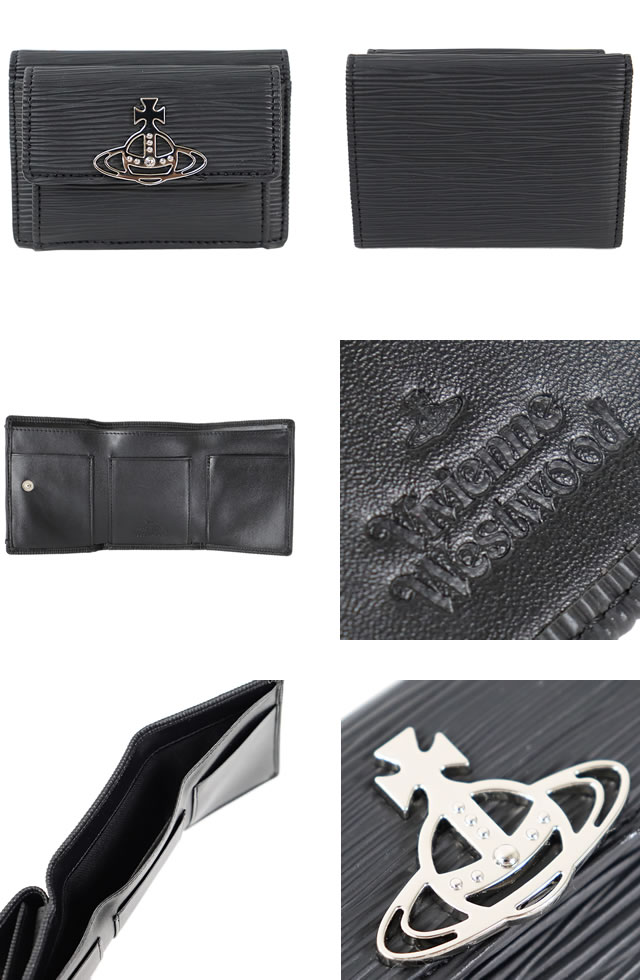 【新品未使用】Vivienne Westwood 三つ折り財布 黒ストライプ柄 Vivienne Westwood - ヴィヴィアン ウエストウッド VIVIENNE