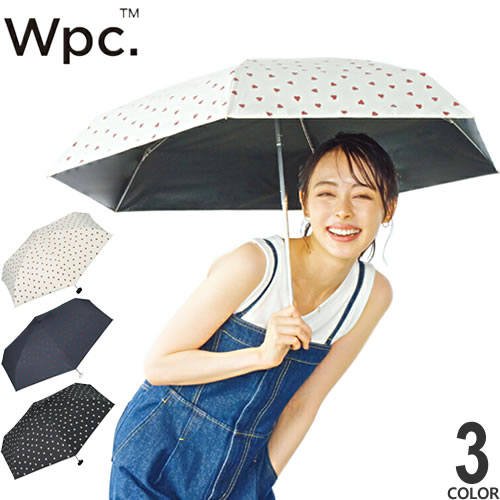 Wpc. 日傘 遮光 折りたたみ傘 傘 完全遮光ジャギーハート ミニ