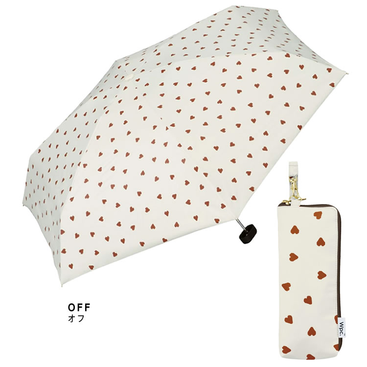 Wpc. 日傘 遮光 折りたたみ傘 傘 完全遮光ジャギーハート ミニ
