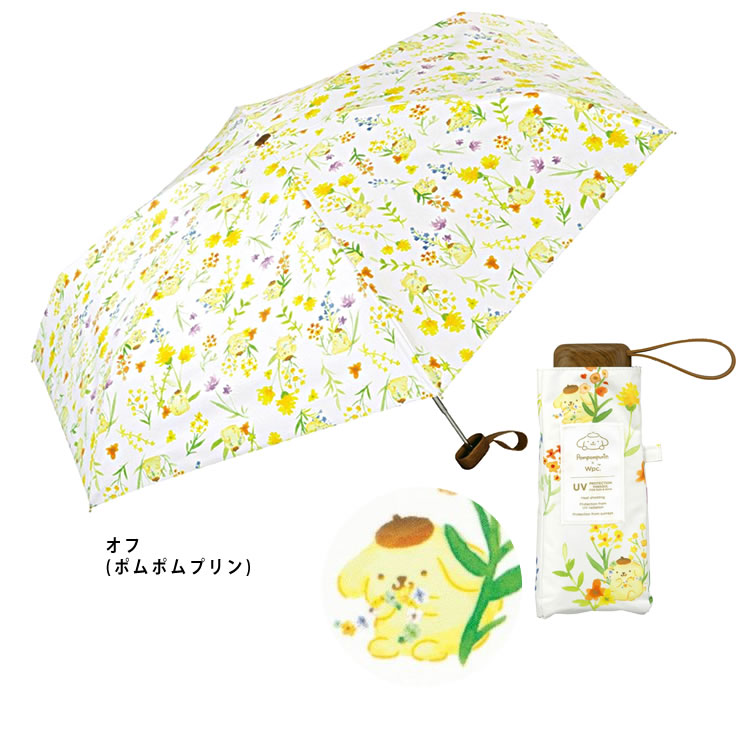 Wpc. 日傘 折りたたみ傘 傘 サンリオキャラクターズ 遮光 水彩フラワー