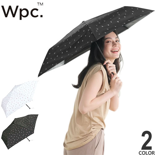 Wpc. 日傘 折りたたみ傘 傘 水彩ハート ミニ 晴雨兼用 軽量 完全遮光