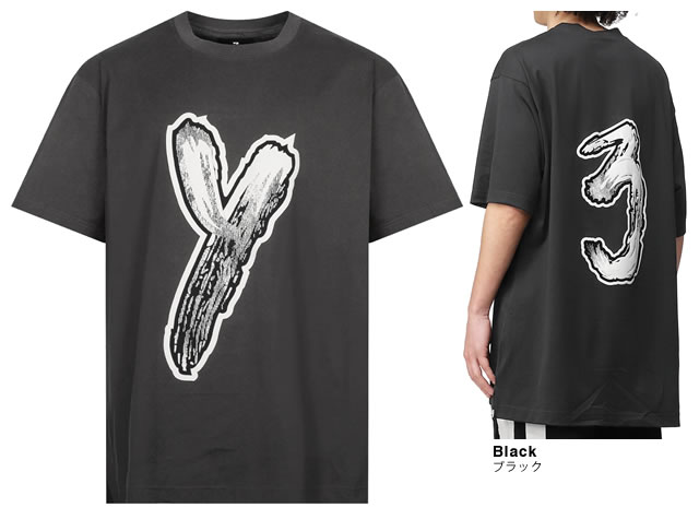 Y-3 ワイスリー ヨウジヤマモト adidas Tシャツ ロゴ グラフィック ティー メンズ 半袖 オーバーサイズ ロゴ プリント コットン  ブランド おしゃれ 黒 ブラック