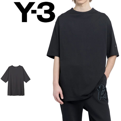Y-3 ワイスリー ヨウジヤマモト adidas Tシャツ ボクシー ティー メンズ 半袖 オーバーサイズ ロゴパッチ コットン ブランド おしゃれ  黒 ブラック