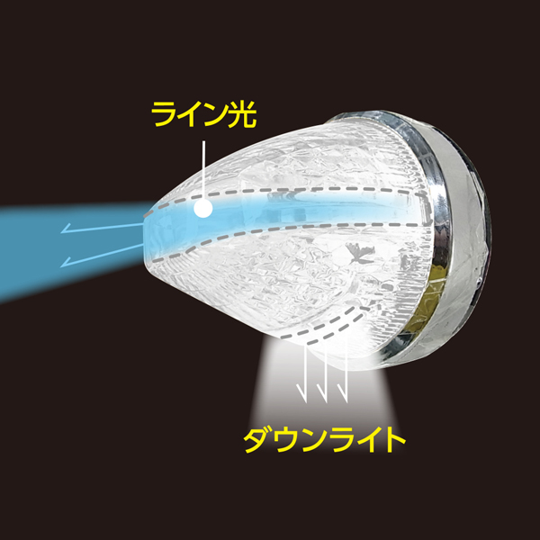 ファルコンマーカー CE-1875 彗星一文字 クリアレンズ/LEDホワイト(ライン光：ブルー) 槌屋ヤック LEDマーカー 12V/24V共用 トラック