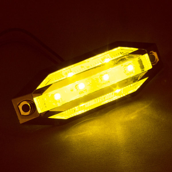 SLIM流星8LED車高灯 CE-221 スーパーイエロー光/イエローレンズ 12/24V共用 槌屋ヤック トラック