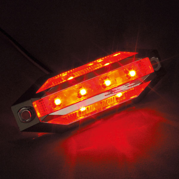 SLIM流星8LED車高灯 CE-223 レッド光/クリアレンズ 12/24V共用 槌屋ヤック トラック