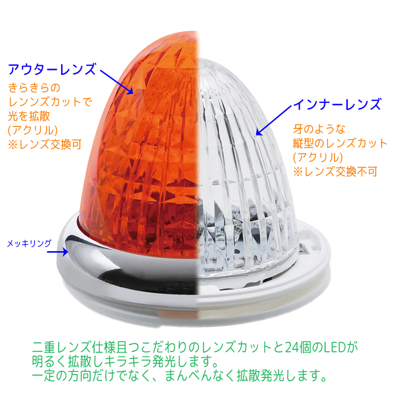 槌屋ヤック LED バスマーカーランプ 牙龍(がりゅう) CE-512 アンバー