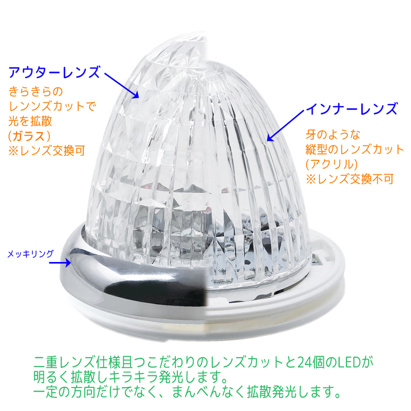 槌屋ヤック LED バスマーカーランプ 牙龍(がりゅう) CE-514C クリア
