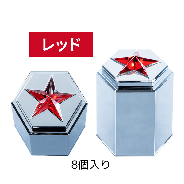 ナットカバー綺羅(キラ) 41ｍｍナット用 高さ60mm レッド 8個入り 樹脂製クロームメッキ 500552 JET INOUE(ジェットイノウエ)