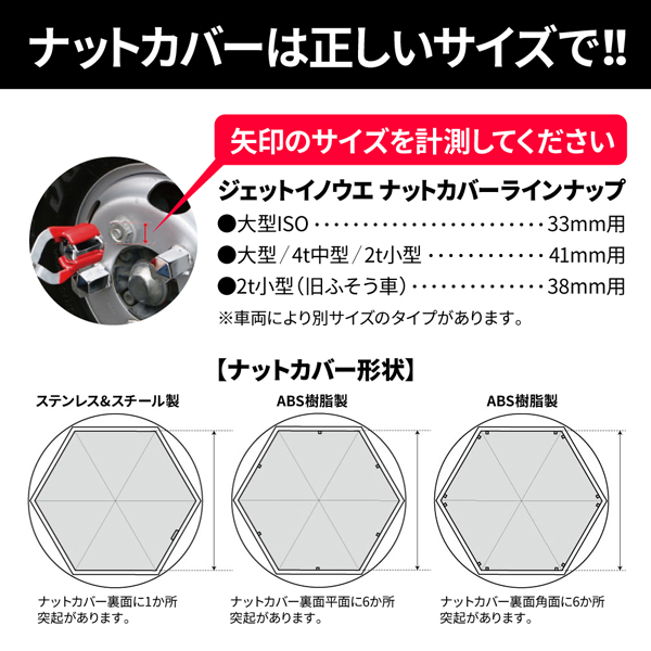 ナットカバー綺羅(キラ) 41ｍｍナット用 高さ60mm レッド 8個入り 樹脂製クロームメッキ 500552 JET INOUE(ジェットイノウエ)
