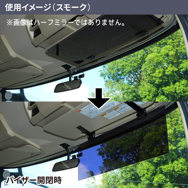 アクリルサンバイザー 乗用車〜2tトラック用  右(運転席側)用 503830 ハーフミラー JET INOUE(ジェットイノウエ)