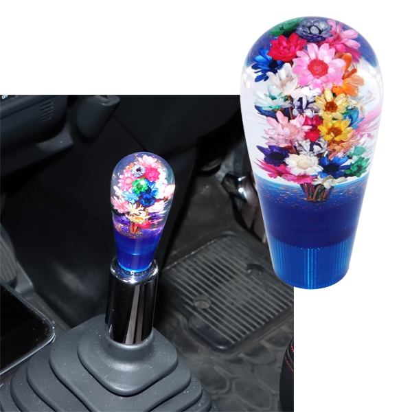 ジェットイノウエ 水中花シフトノブ 電球型 長さ90mm ブルー 560903