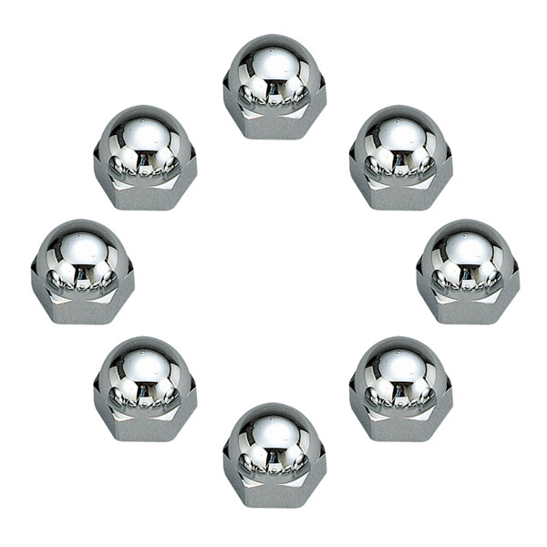 トラック用ナットカバー デコキャップ Y-75 フロント用 41mmナット用 高さ41mm 8個入 クロームメッキ 槌屋ヤック