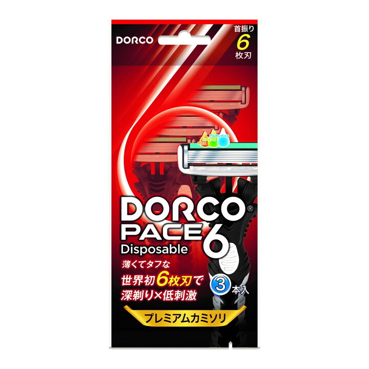 ドルコ PACE6 ディスポ 3個入り 6枚刃使い捨てカミソリ シェーバーホルダー替刃式  シェーバーホルダー  男性化粧品 髭剃り