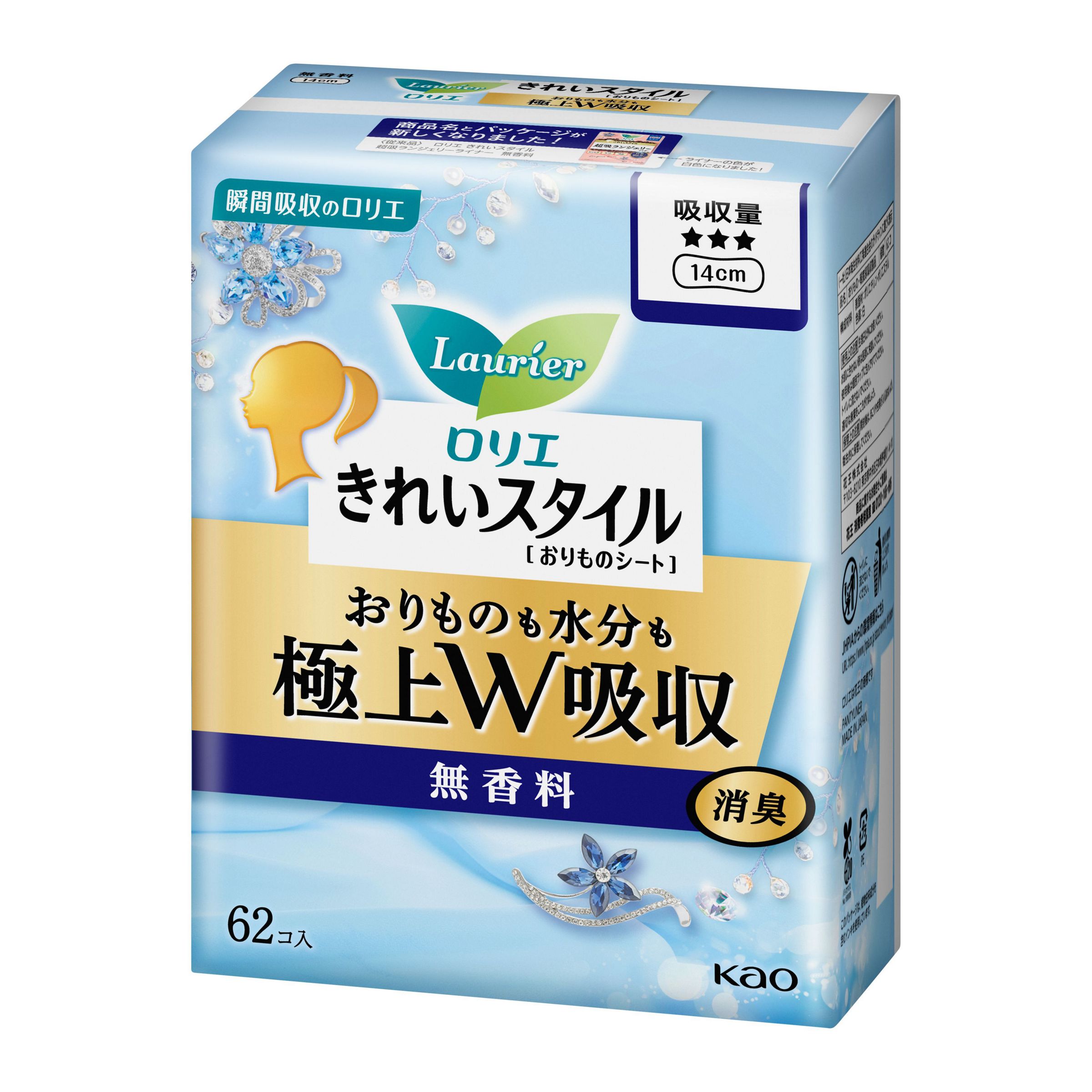 Yahoo! Yahoo!ショッピング(ヤフー ショッピング)花王 ロリエ きれいスタイル 超吸ランジェリーライナー 無香料 62個入 おりものシート パンティライナー 消臭 抗菌