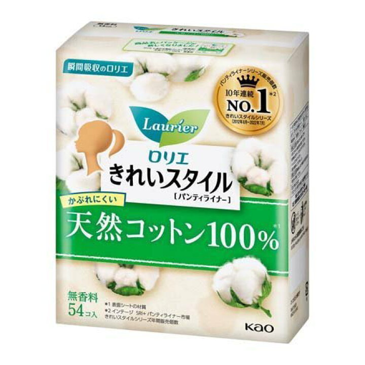 Yahoo! Yahoo!ショッピング(ヤフー ショッピング)【医薬部外品】ロリエ きれいスタイル 天然コットン100％（54個入） 天然コットン 無香料 ロリエ