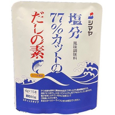 塩分77％カットだしの素 4g×15本 出汁 減塩 風味調味料 健康食品｜maidora