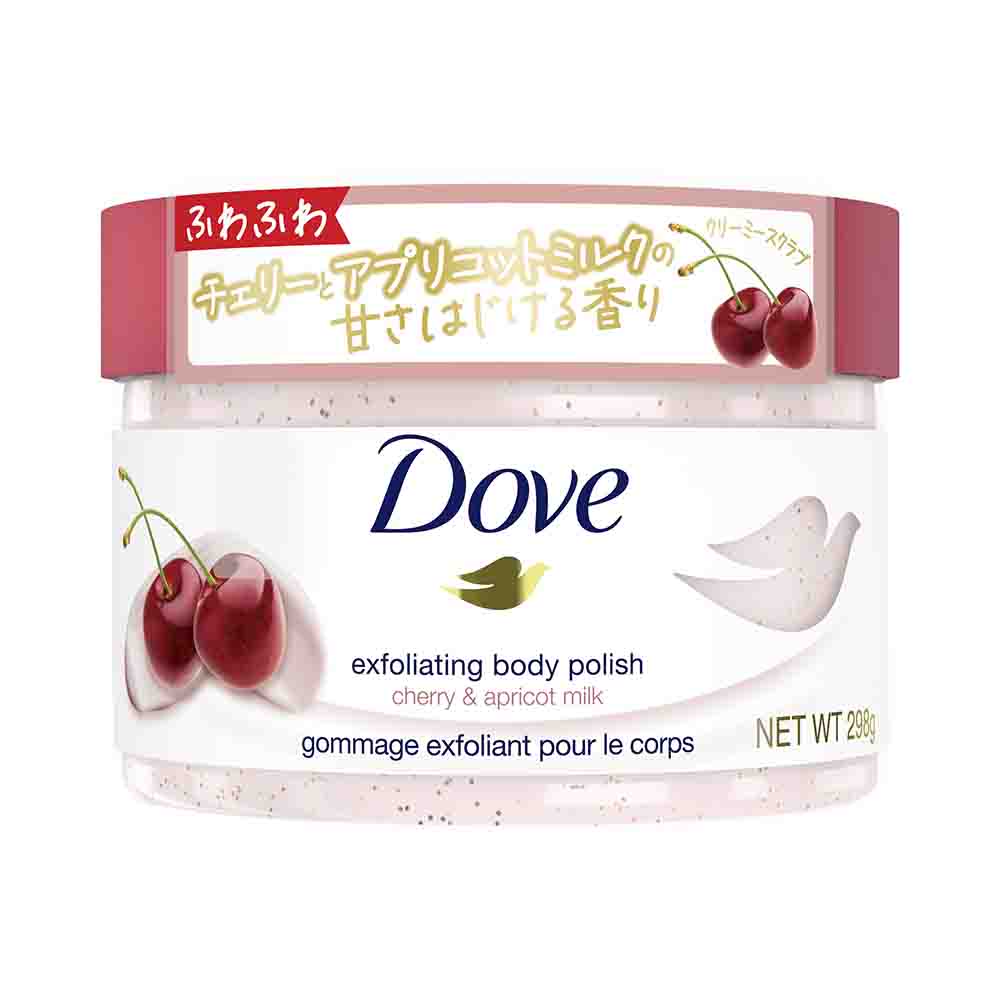 ユニリーバ Dove ダヴ クリーミー スクラブ チェリー&amp;アプリコットミルク 298g  ボディスクラブ 角質ケア 保湿