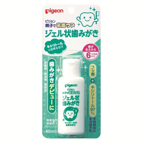 【医薬部外品】ピジョン 親子で乳歯ケア ジェル状歯みがき 40ml  虫歯を予防 歯みがきデビューに研磨剤 発泡剤 無配合無着色 無香料 乳幼児 新生児 子供 赤ちゃ｜maidora