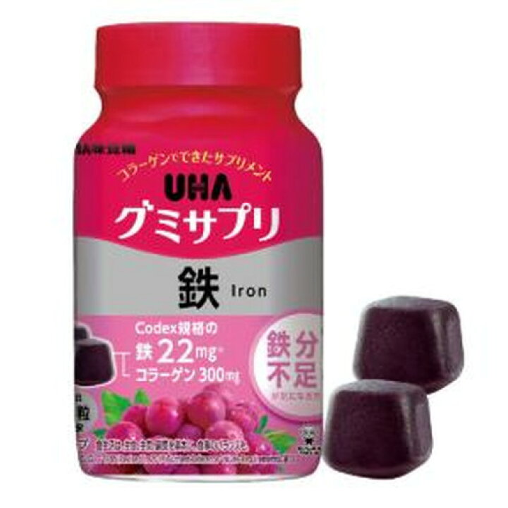 UHA味覚糖 グミサプリ 鉄 30日 ボトル 200g 鉄 葉酸 コラーゲン｜maidora