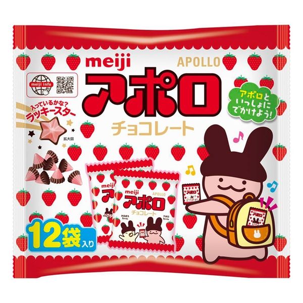 明治 アポロ袋 12袋 × 18個 お菓子 チョコ クッキー食品　おいしい | 