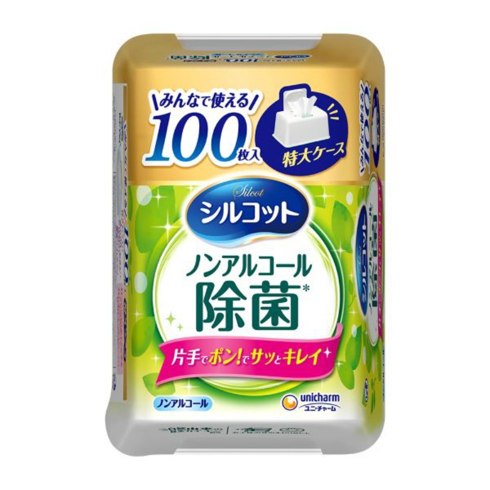 ユニ・チャーム シルコット ノンアルコール除菌ウェットティッシュ 本体 大容量 100枚 除菌 ウェットティッシュ 無香料 本体 大容量