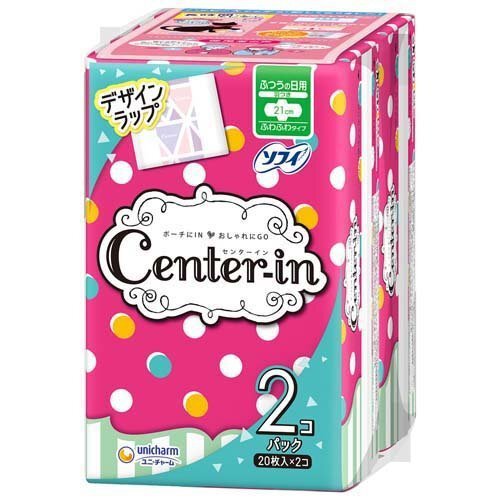 ユニチャーム Center IN センターイン ふわふわタイプふつうの日羽つき 20枚×2コパック